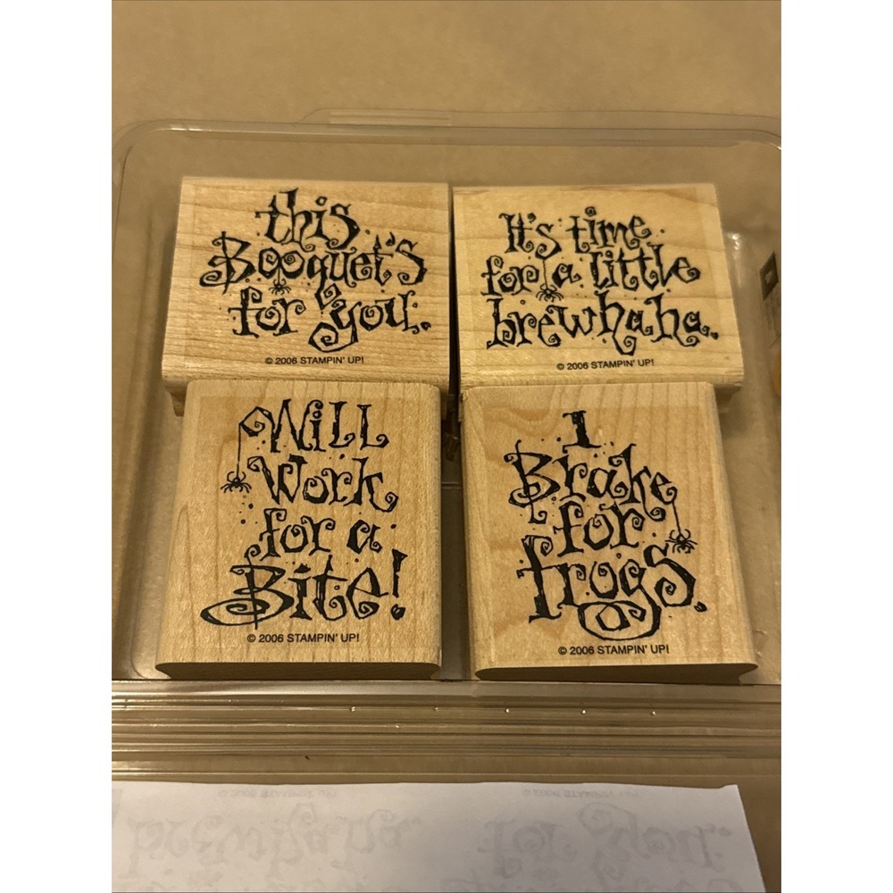 Stampin' Up!  JUST BETWEEN FIENDS Spooky Halloween‎ Frogs Brewhaha Spider 2006 - Picture 3 of 3